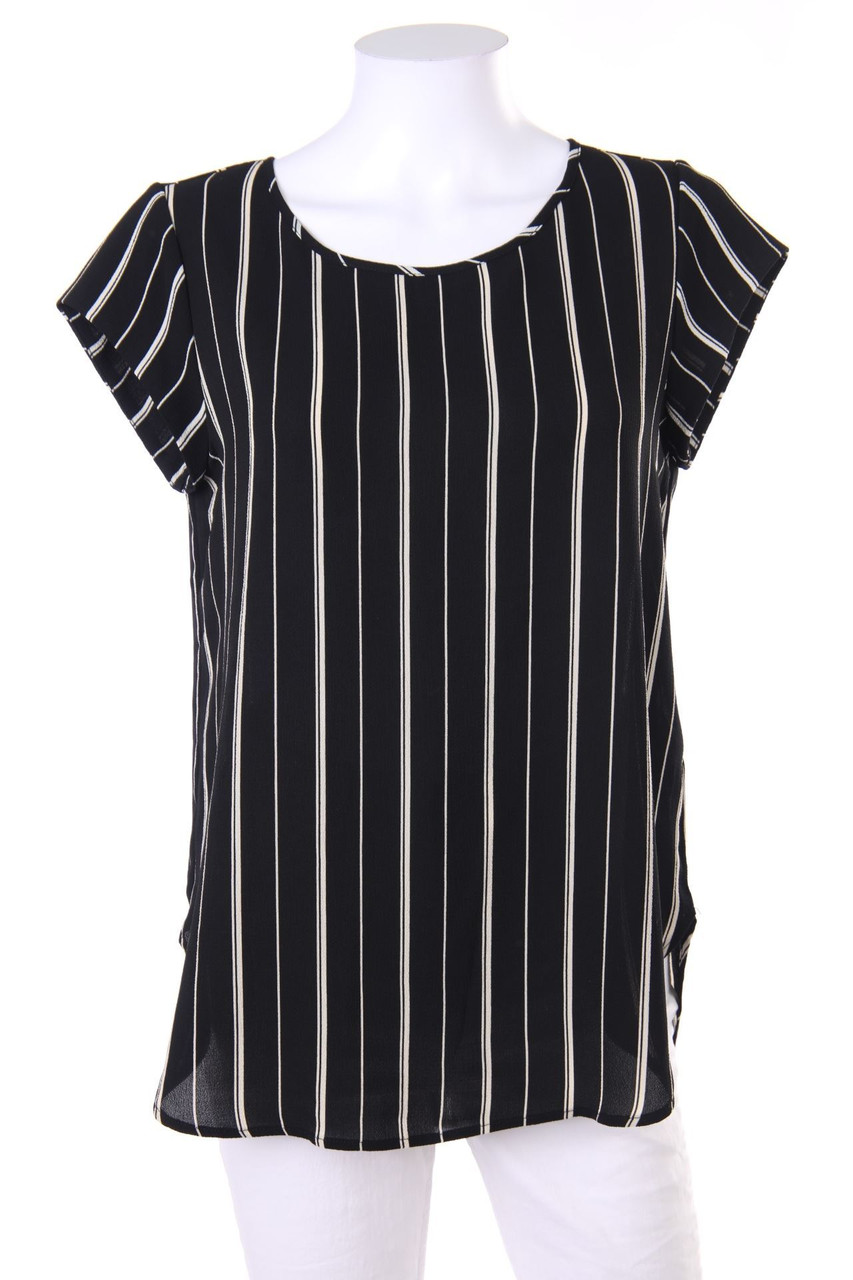 ONLY - Kurzarm-Bluse mit Streifen - D 36