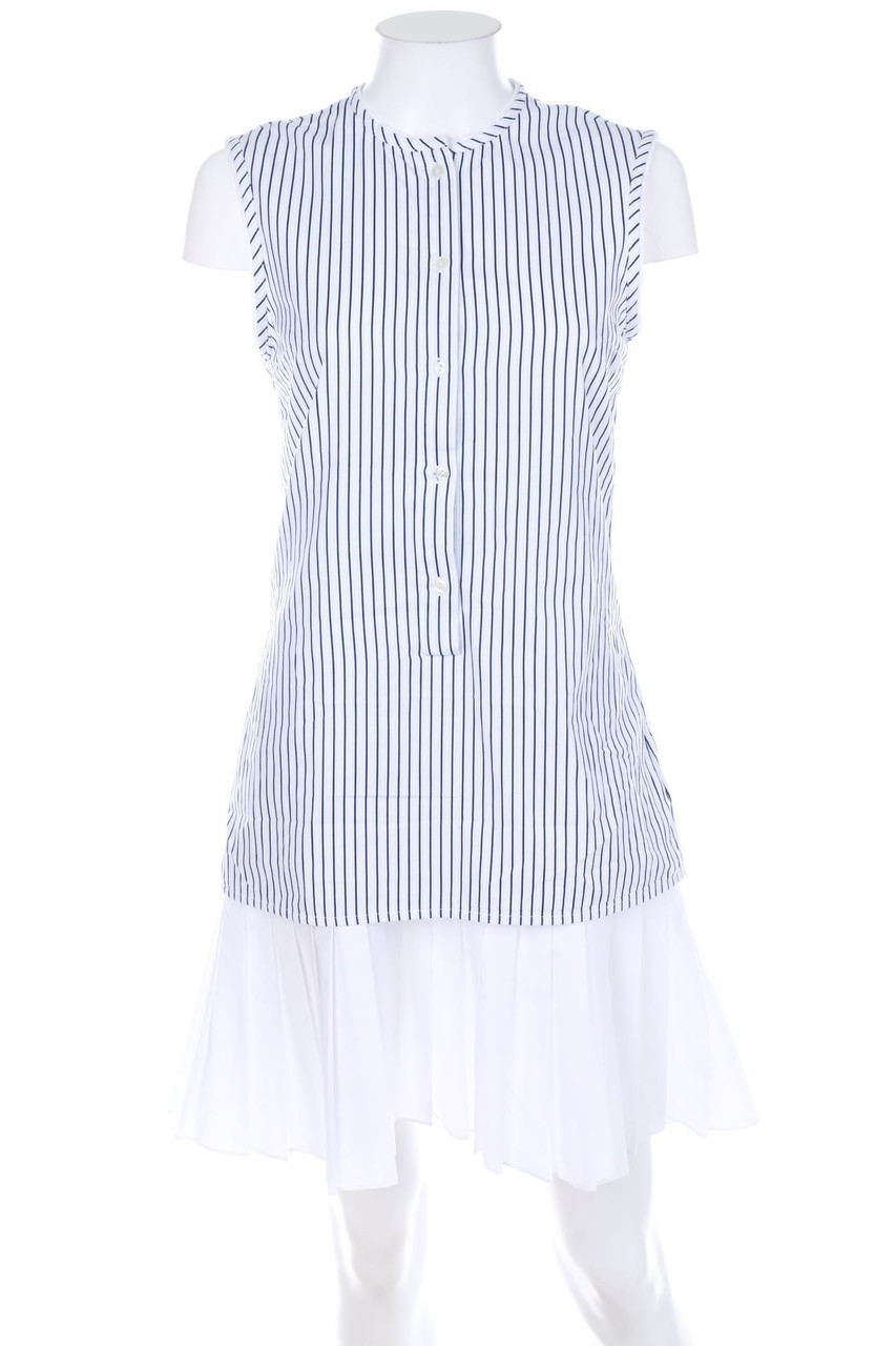 VICTORIA VICTORIA BECKHAM - Streifen-Kleid im Layer Look mit Falten - D 32