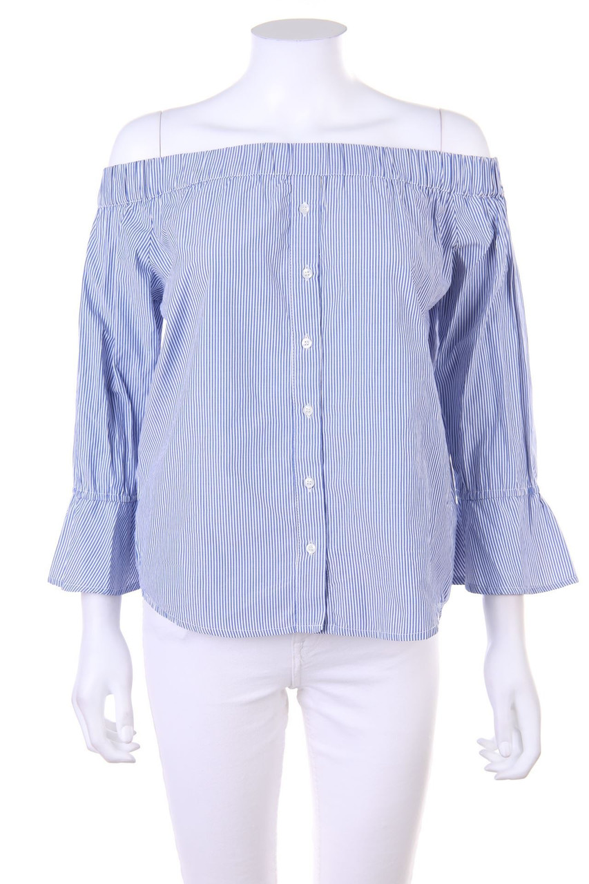 AMISU - Carmen-Bluse mit Streifen - XS