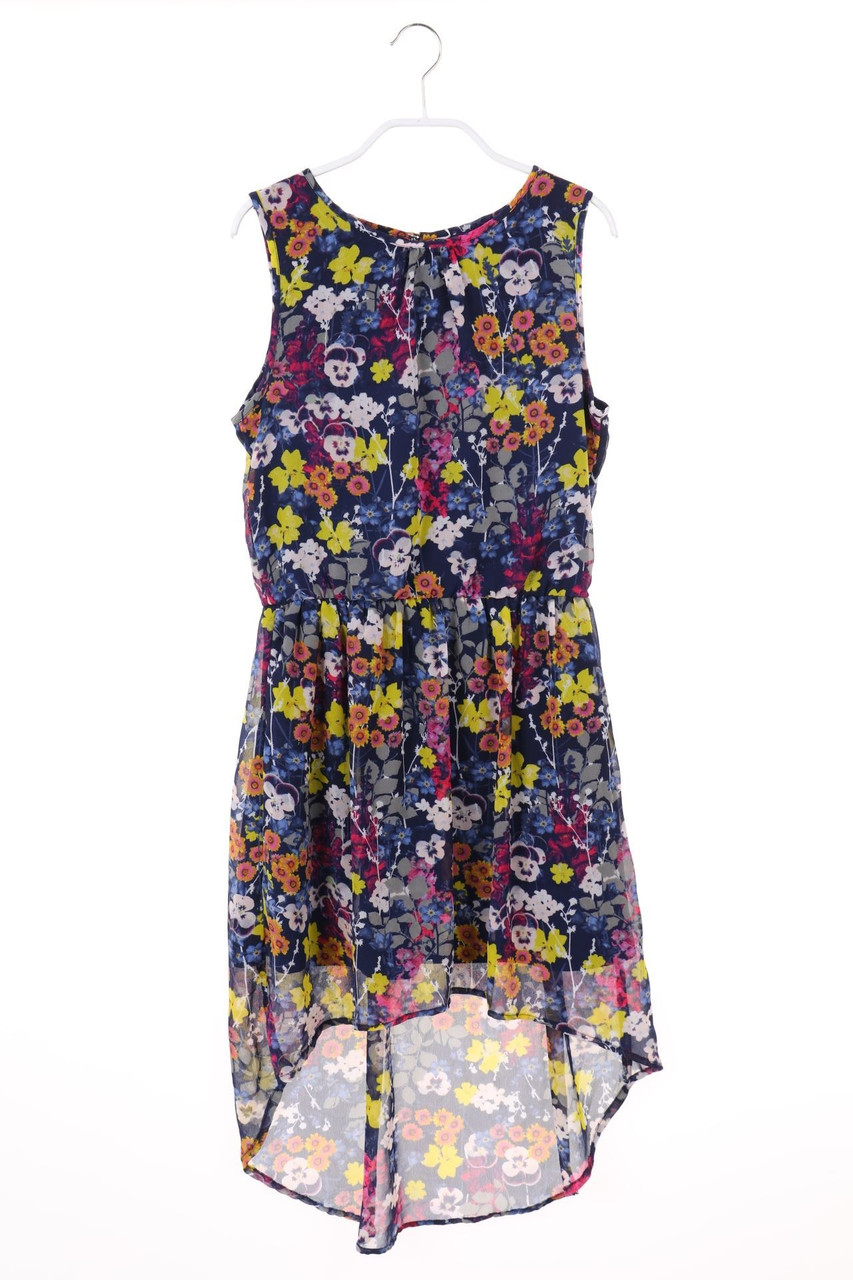 Ohne Label - Vokuhila-Kleid mit Blumen-Print - 164