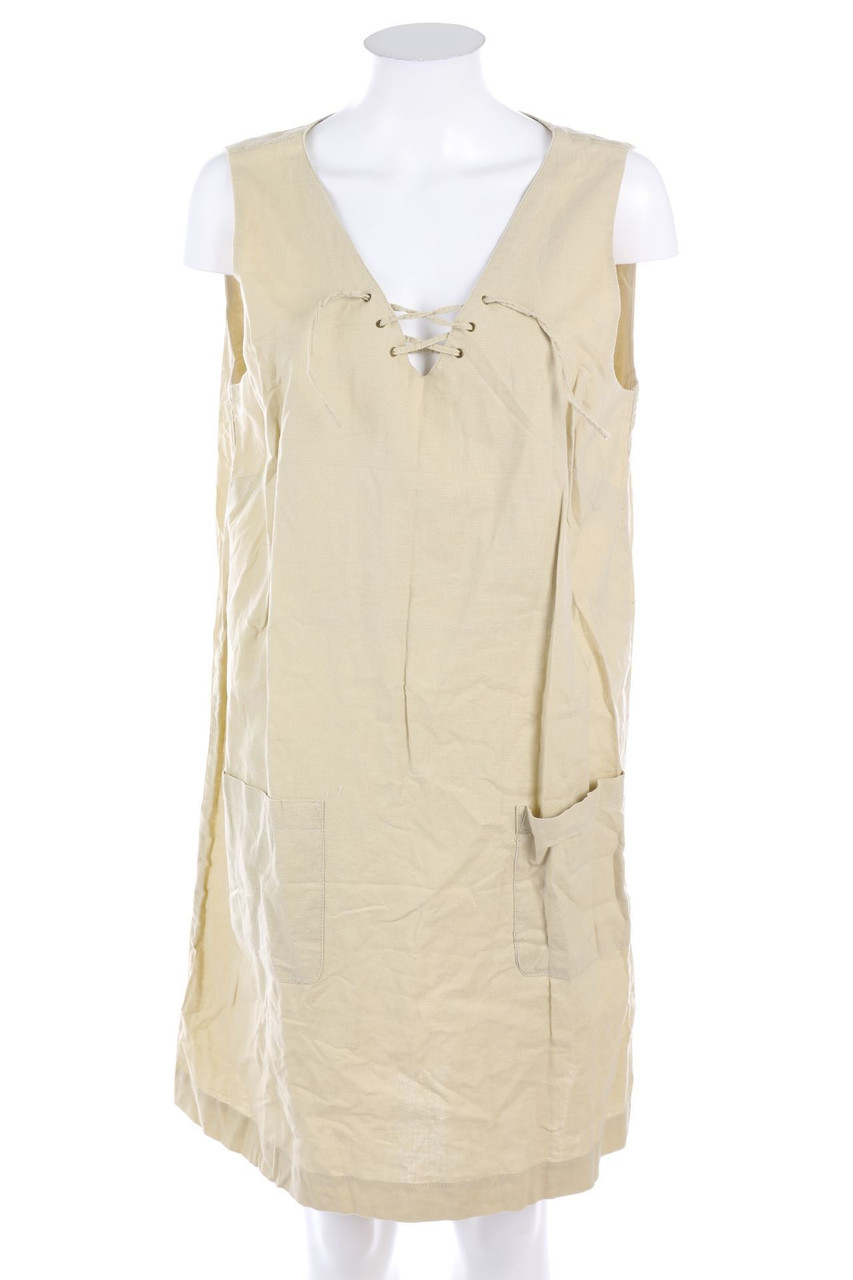 R edition. - Minikleid aus Leinen-Mix mit Schnürung - D 42