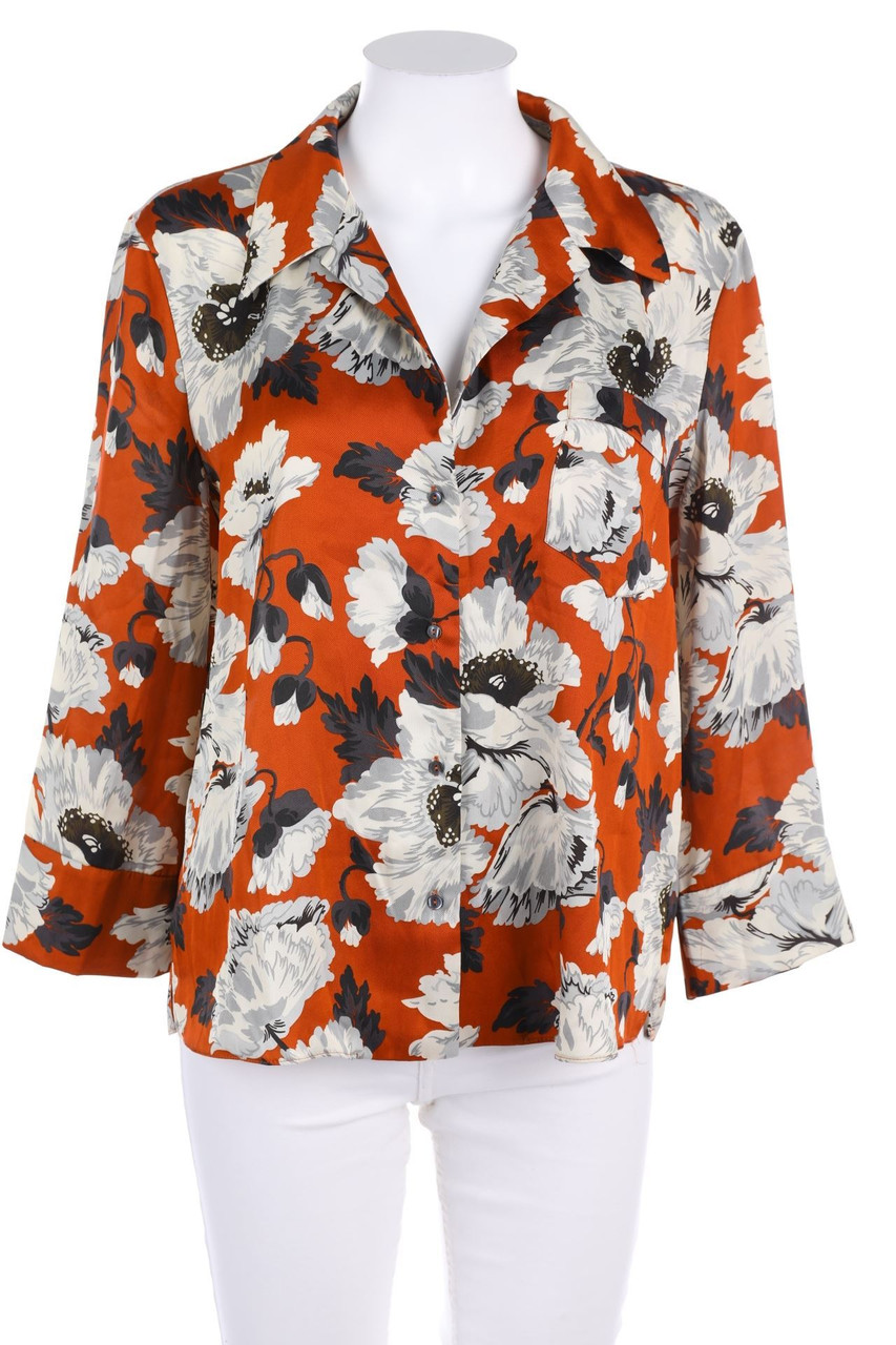 ZARA - Hemd-Bluse mit 3/4-Ärmel mit Blumen-Print - M