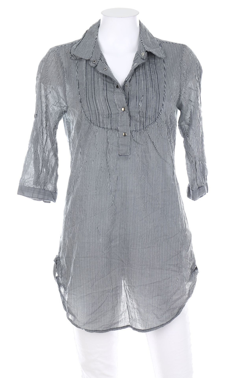 VERO MODA - Streifen-Hemd-Bluse mit 3/4-Ärmel - S