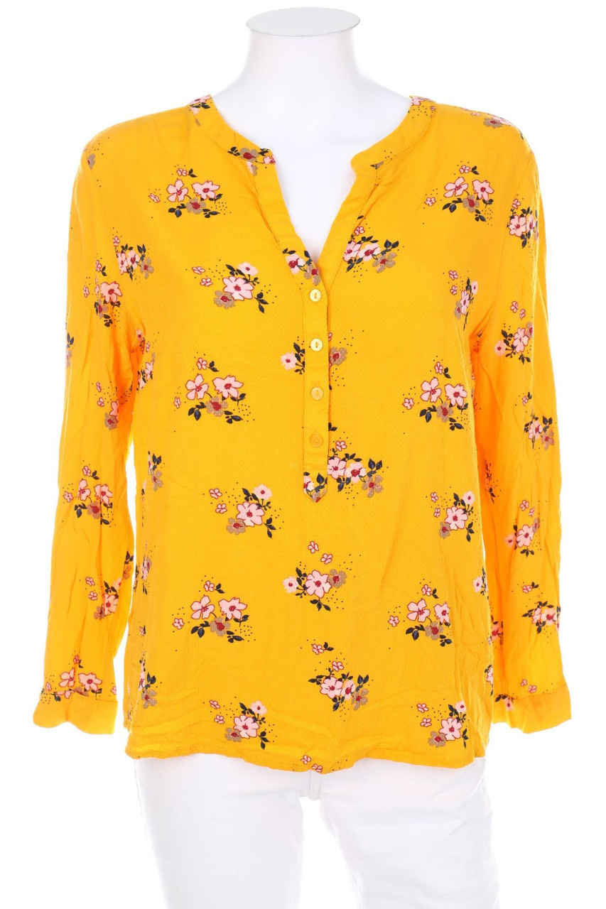 Ohne Label - Bluse mit Blumen-Print mit Roll-up-Manschette - XL