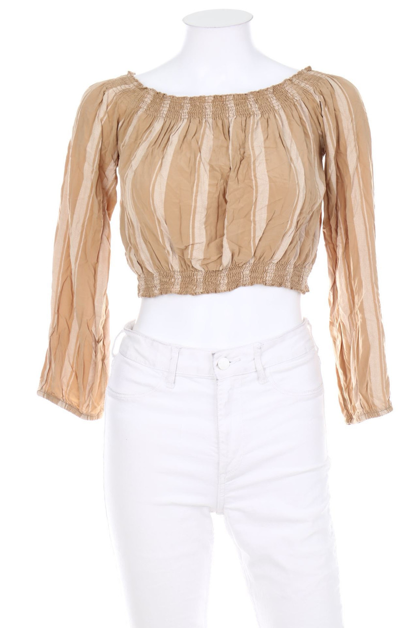 zebra&#x20;-&#x20;Cropped-Carmen-Bluse&#x20;mit&#x20;Streifen&#x20;-&#x20;M