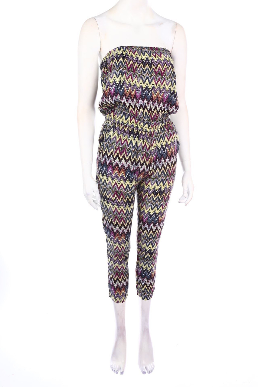 Ohne Label - Jumpsuit mit Zickzack-Muster - S