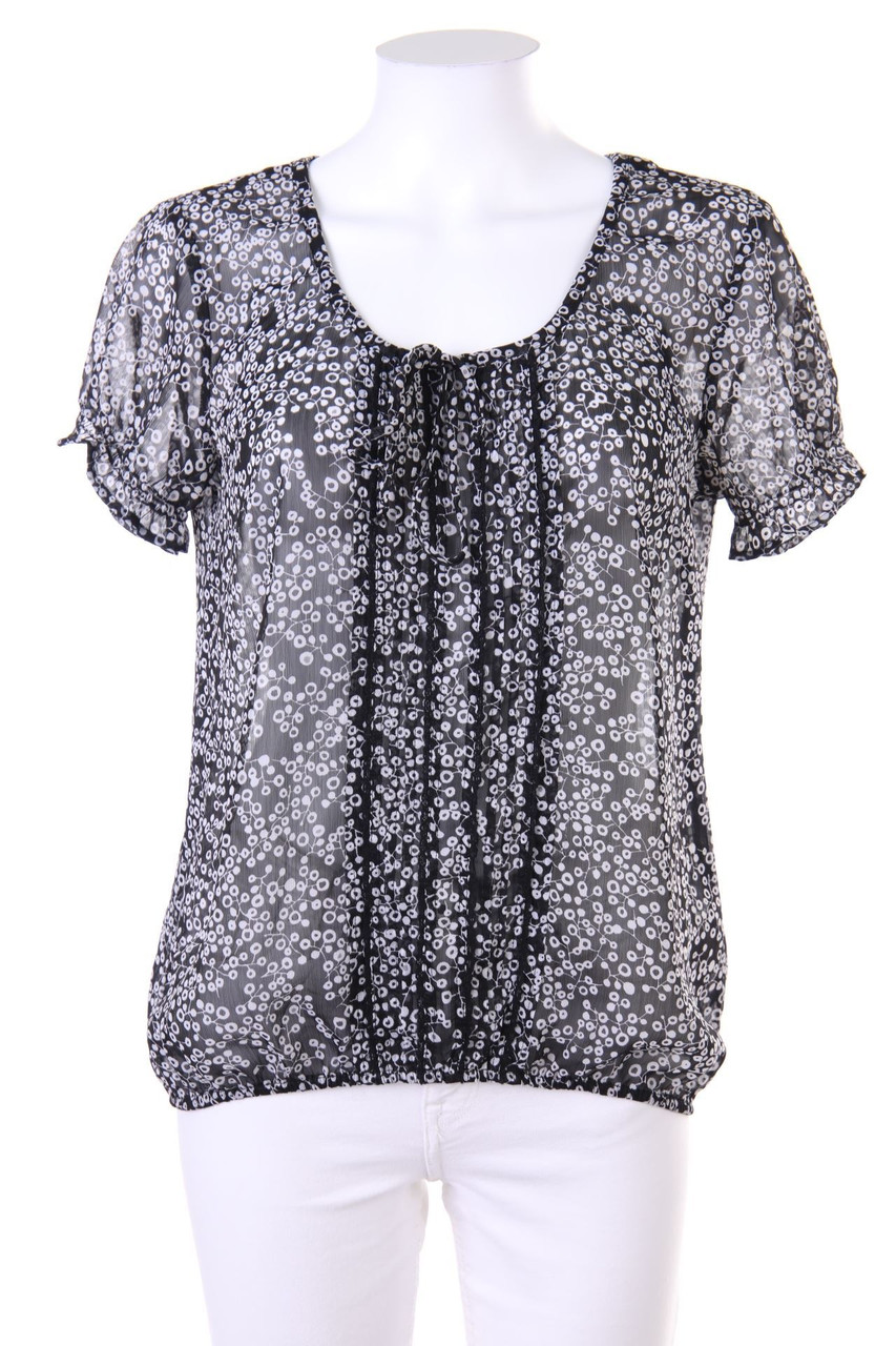 s.Oliver - Kurzarm-Bluse mit floralem Muster - D 38