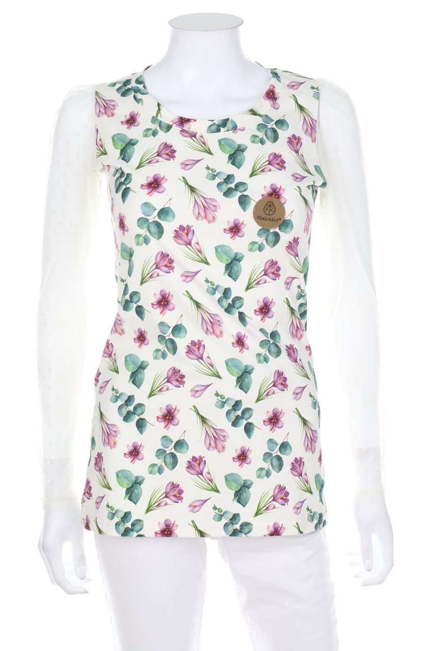 Frau Kauf - Longsleeve-Shirt mit Blumen-Print - S