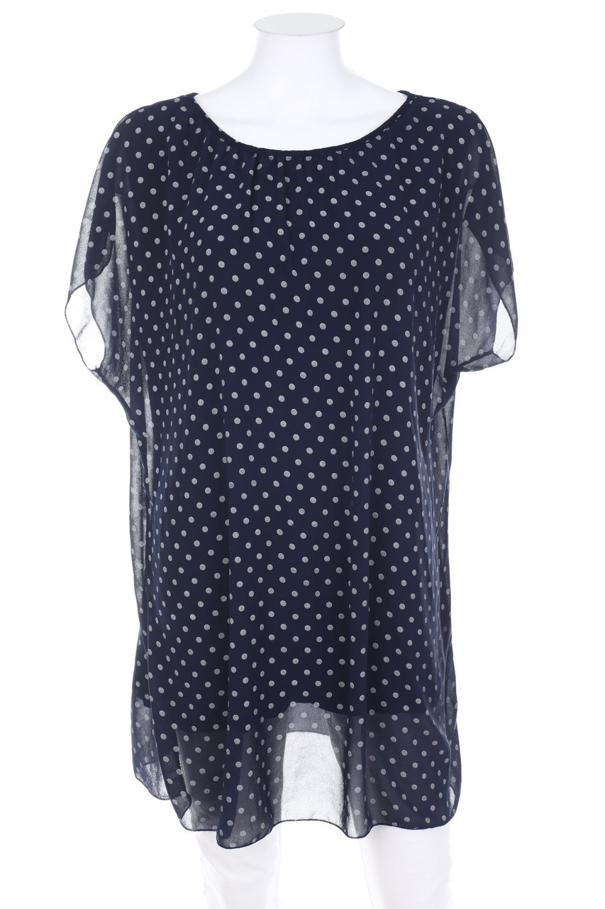 My Hailys - Long-Kurzarm-Bluse im Layer Look mit Polka Dots - XXL