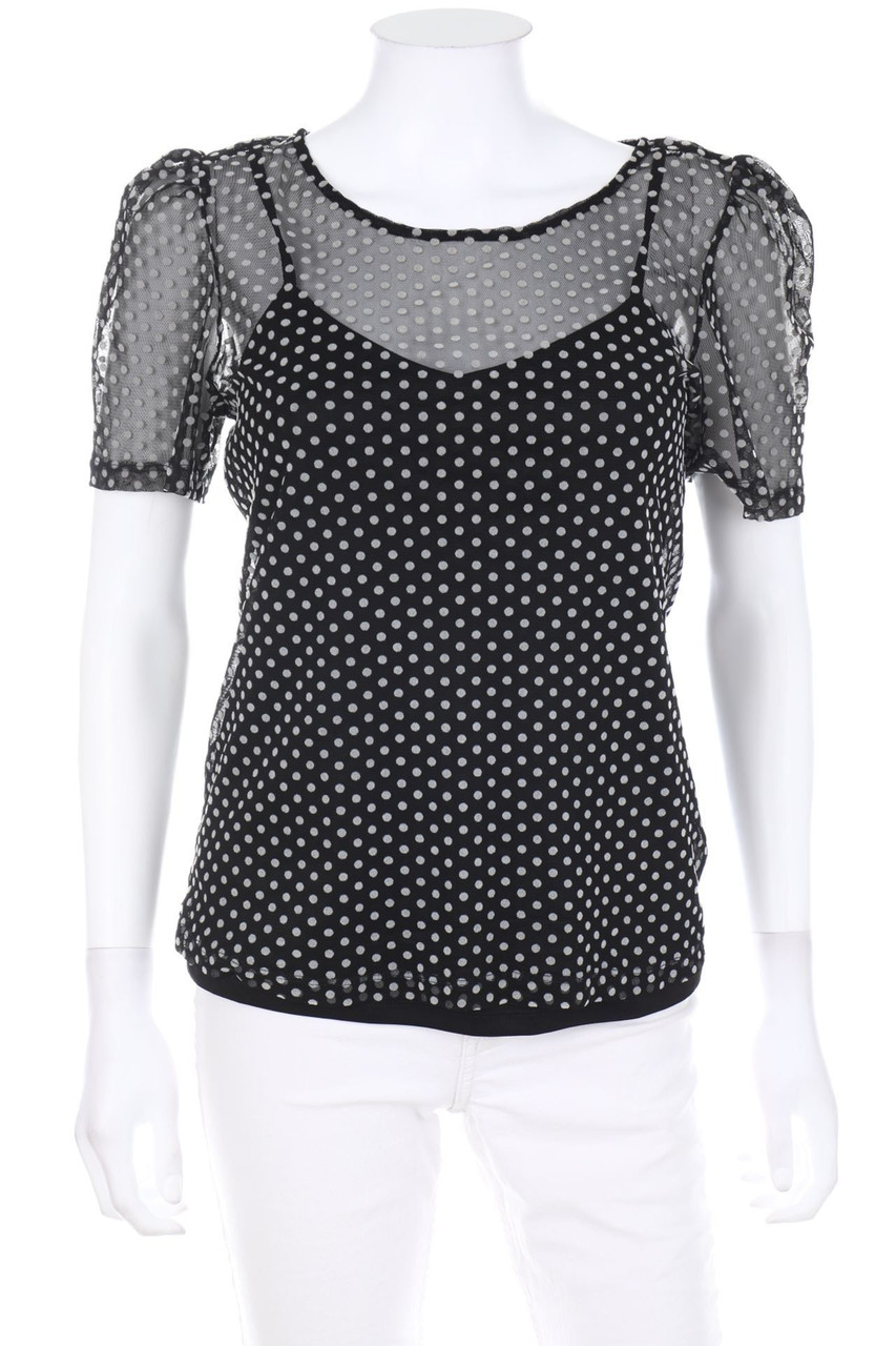 VERO MODA - Kurzarm-Bluse mit Punkten - XS