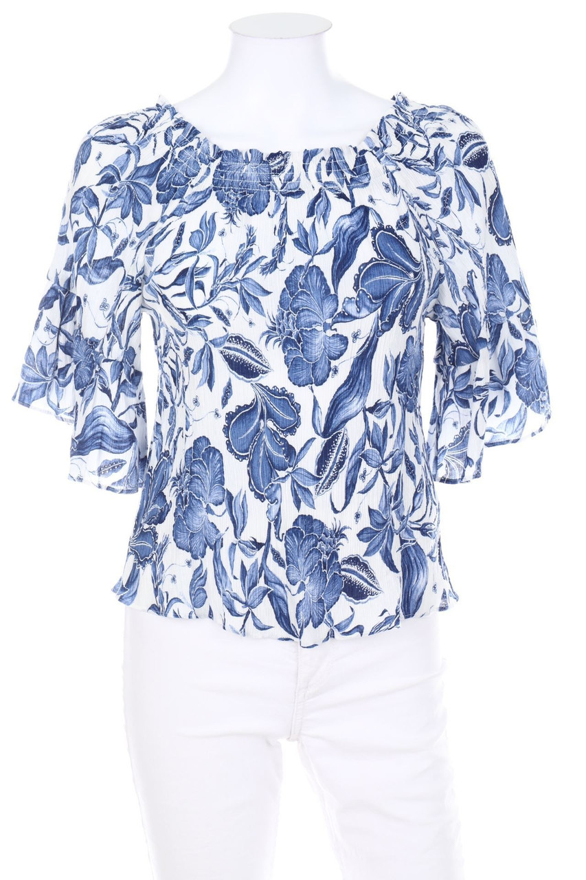 H&M - Carmen-Bluse mit Blumen-Print - D 32