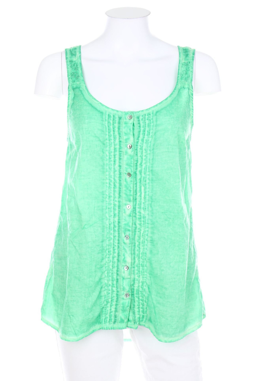 s.Oliver - Garment Dyed-Blusentop mit Spitze - D 36