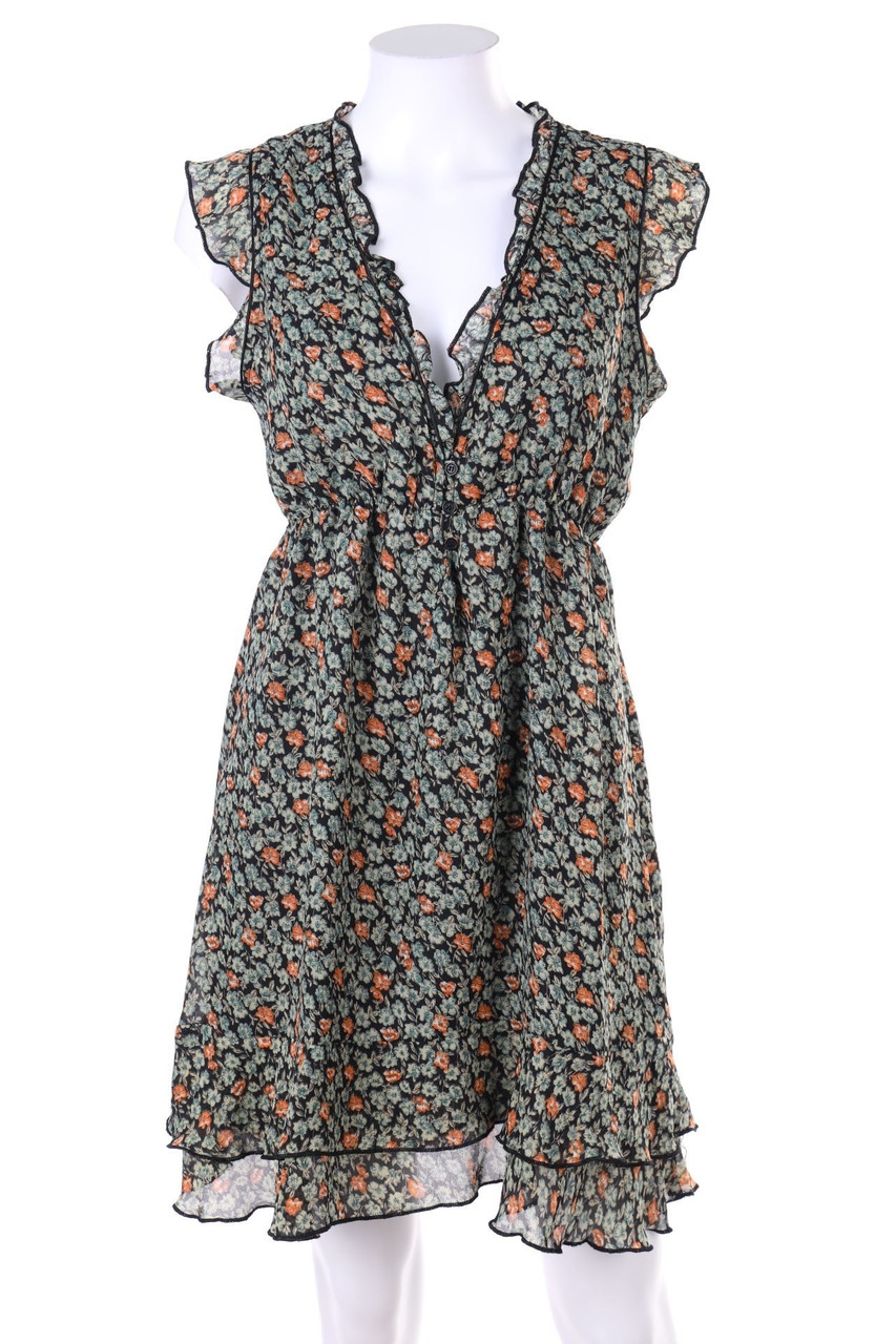 Apricot - Minikleid mit Blumen-Print - M
