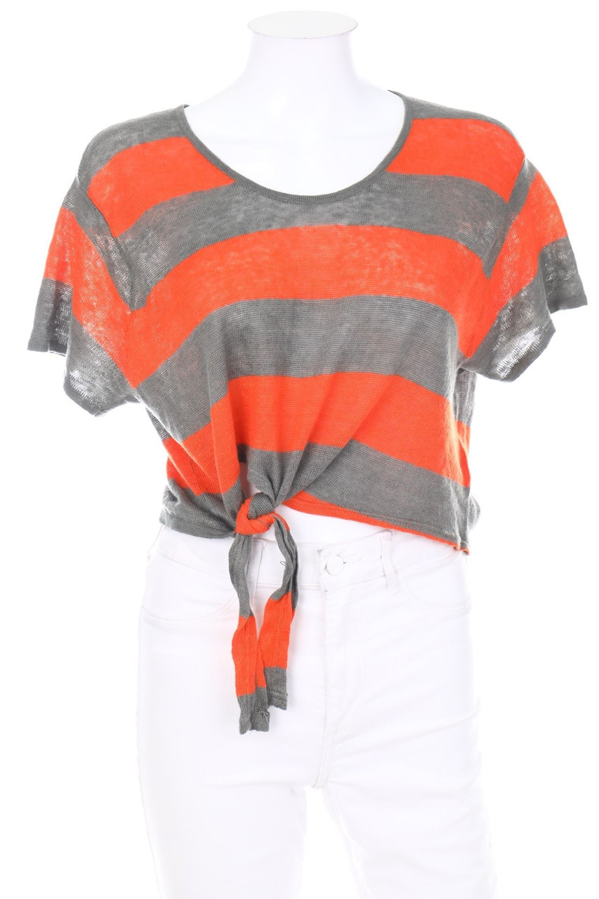 Komodo London - Streifen-Strick-Pullover zum Knoten - D 34