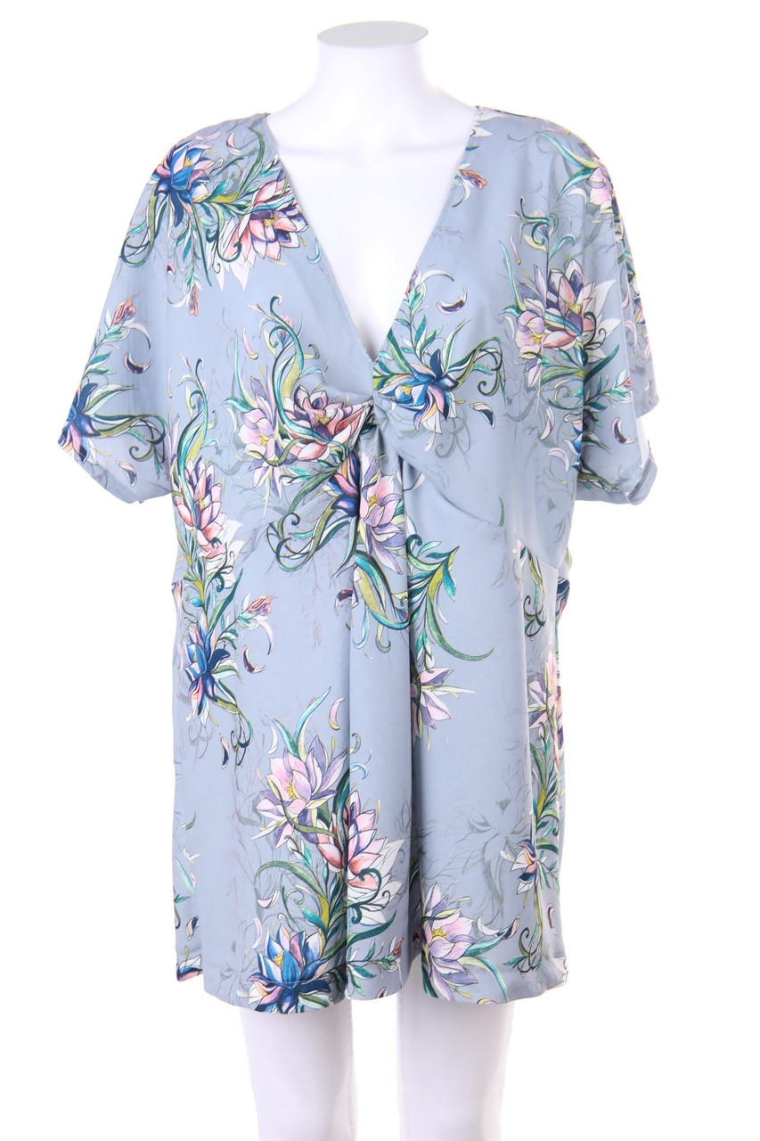 Ohne Label - Tunika-Bluse mit Blumen-Print - D 46