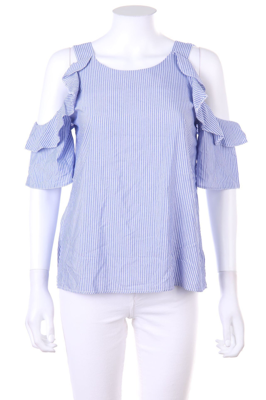 CLOCKHOUSE by C&A - Cold-Shoulder-Kurzarm-Bluse mit Volants - D 36