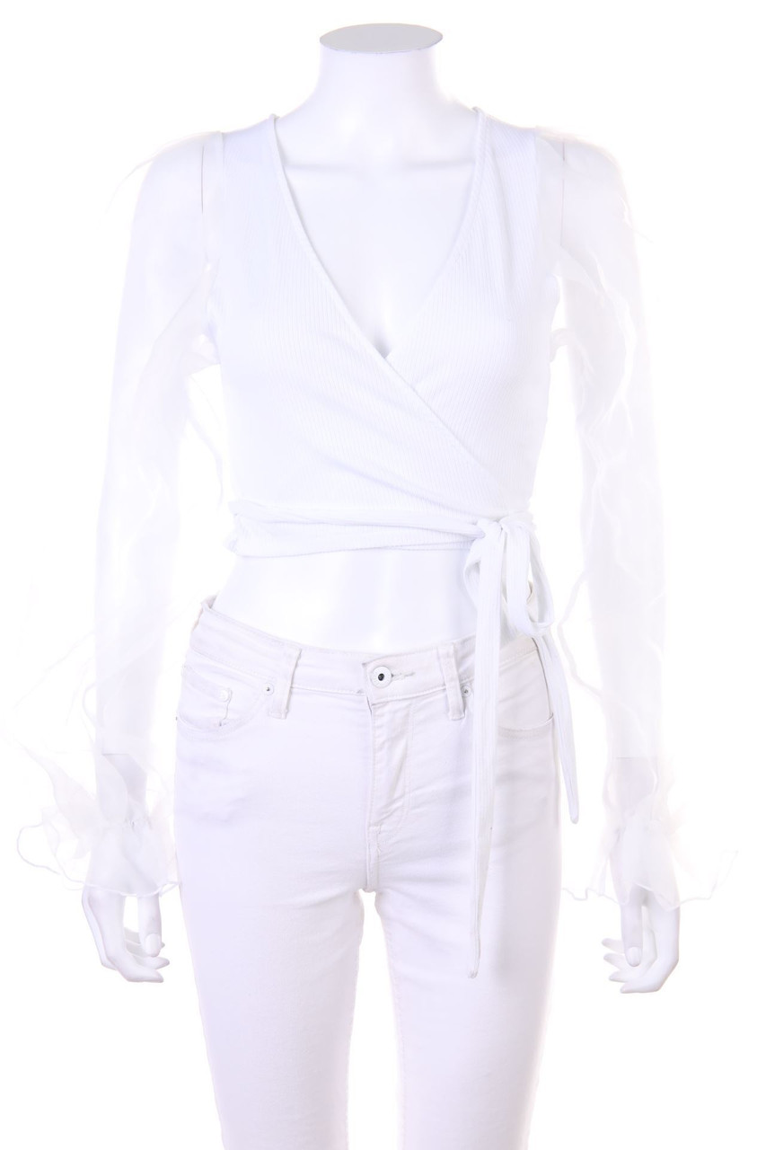 ZARA - Longsleeve-Shirt mit Chiffon - M