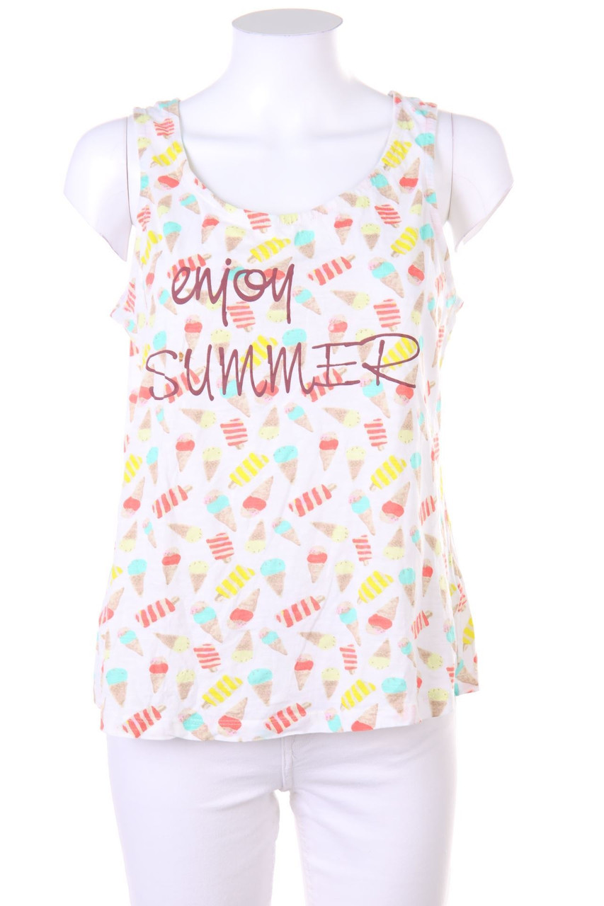 Ohne Label - Tanktop mit Statement-Print - S