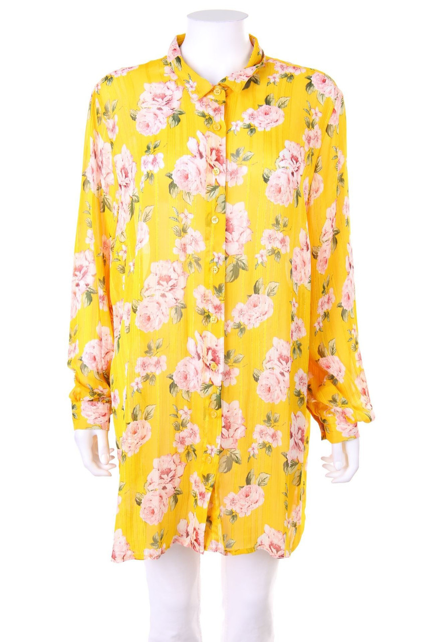 Ohne Label - Chiffon-Bluse mit Glitzer - L