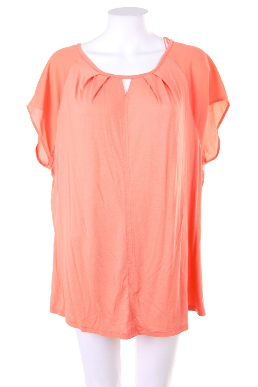 Ohne Label - Kurzarm-Shirt mit Falten - XL