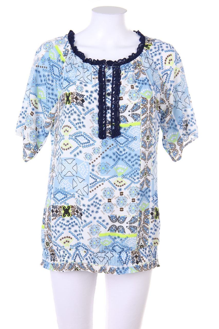 BEXLEYS - Kurzarm-Bluse mit Spitze - D 36
