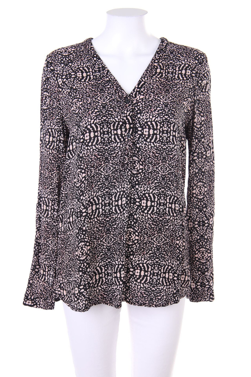 zebra - Print-Bluse mit Krempel-Ärmeln - L