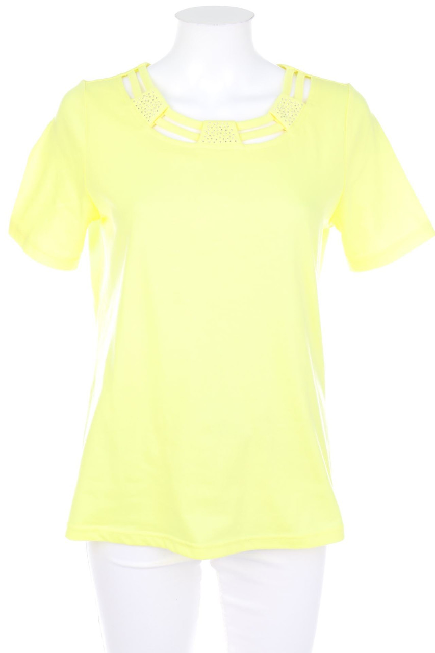 HELENA VERA - Kurzarm-Shirt mit Strass-Steinen - D 38