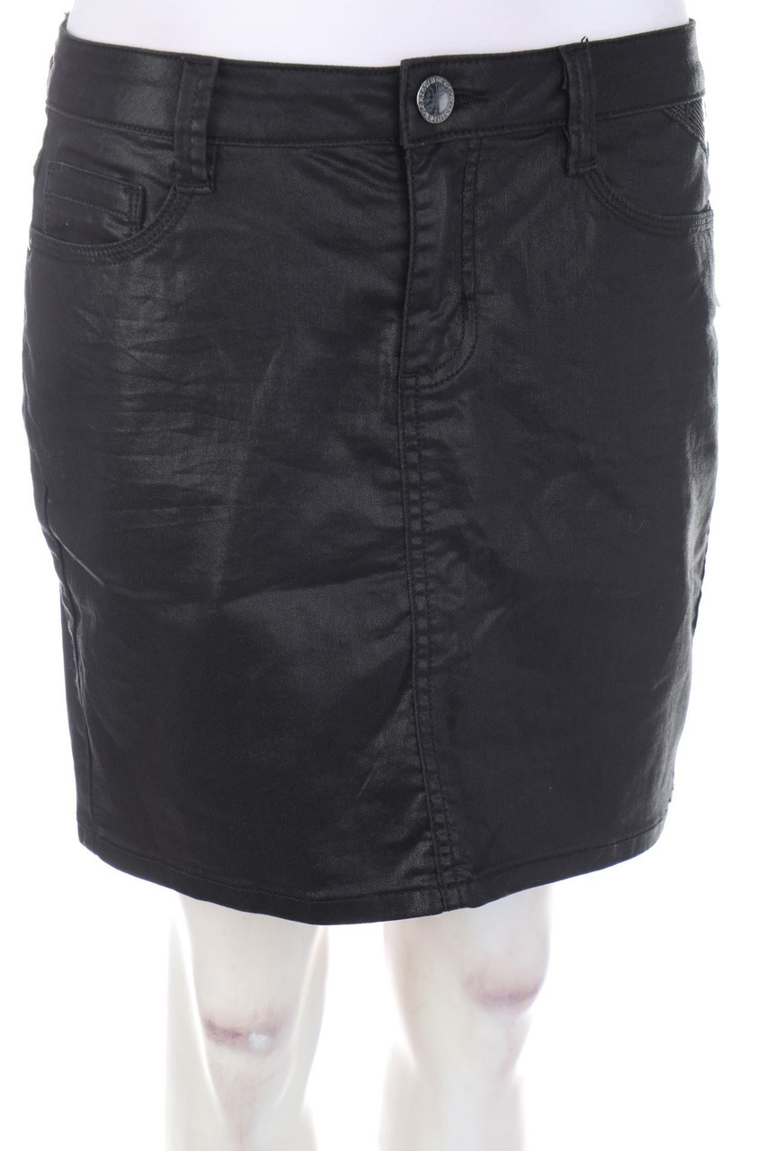 MORGAN - Coated-Mini-Jeansrock mit Pailletten - D 38