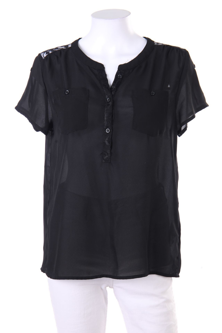 COLOURS OF THE WORLD - Kurzarm-Bluse mit Spitze - S