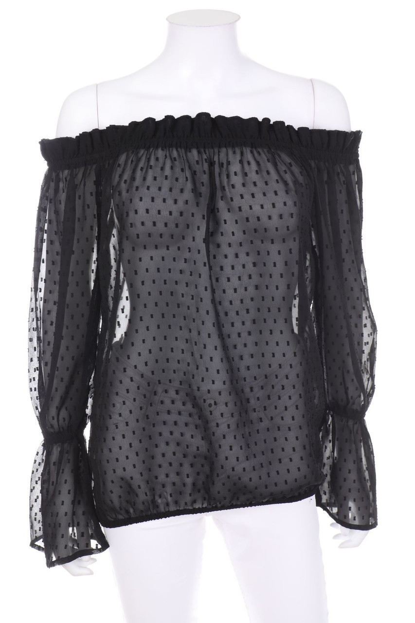 NA-KD - Carmen-Bluse mit Rüschen - S