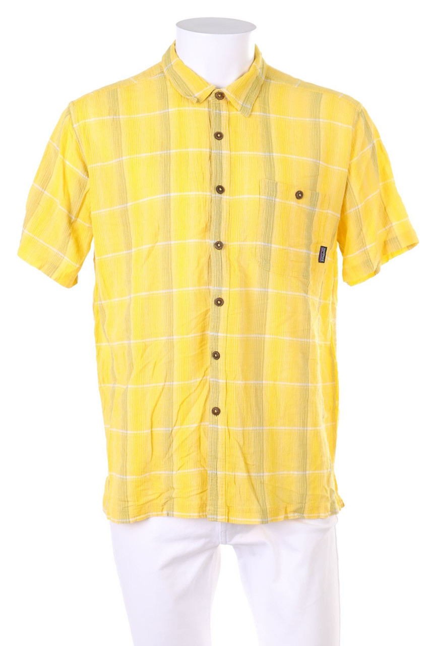 PATAGONIA - Baumwoll-Kurzarm-Hemd mit Karo-Muster - L