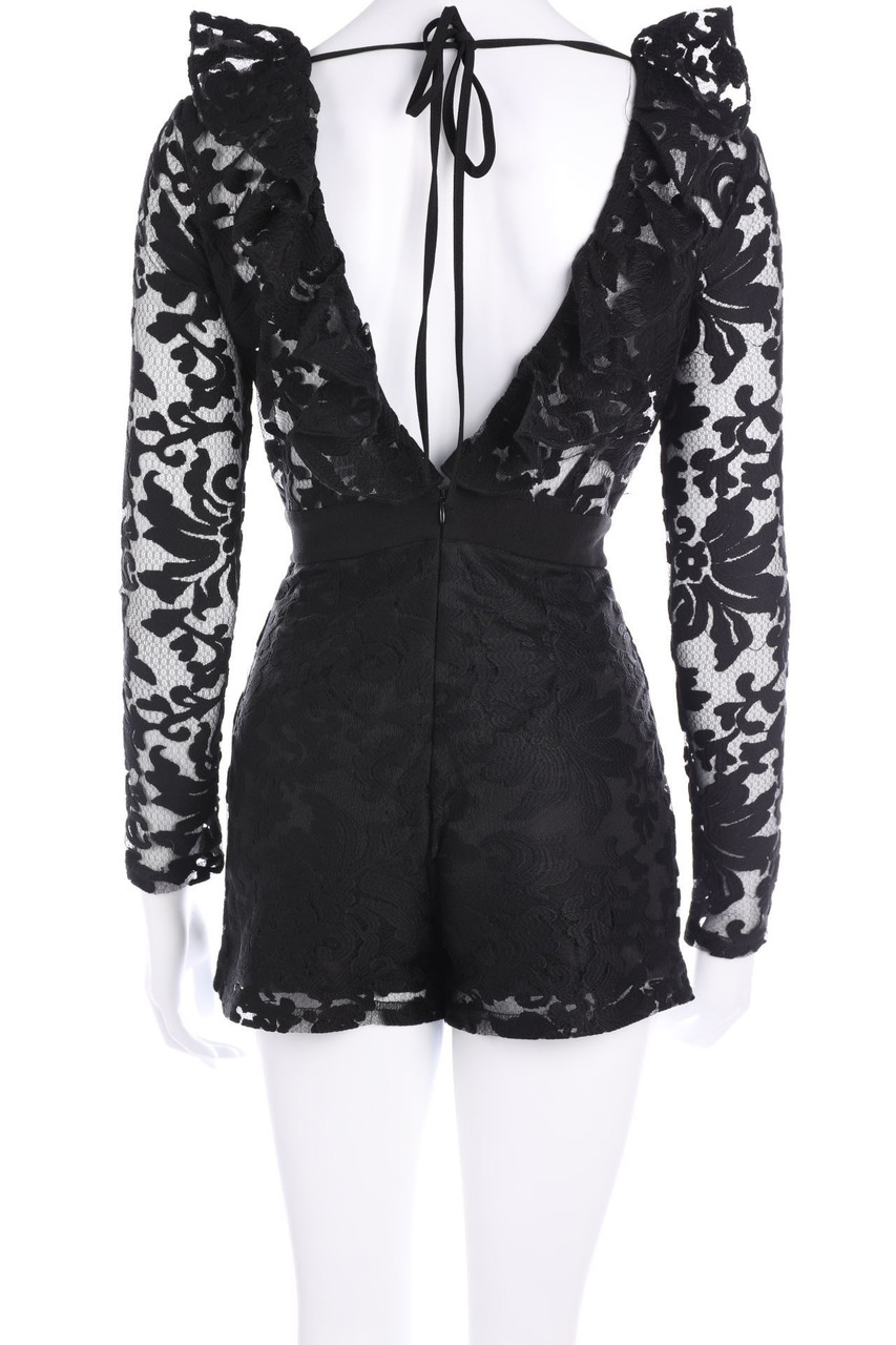 MISSGUIDED - Playsuit aus Spitze mit Volants - D 32