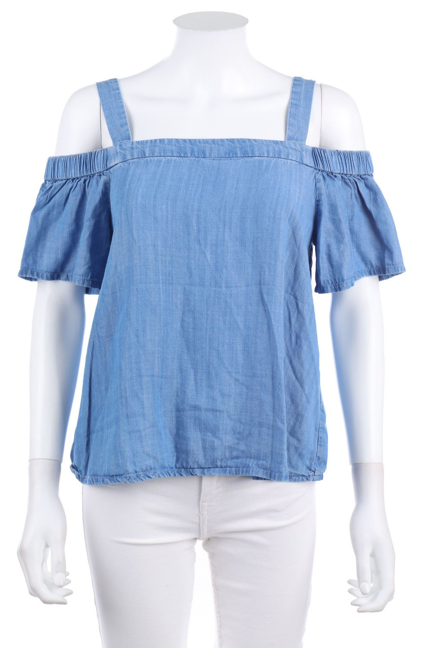 ESPRIT - Carmen-Bluse in Denim-Optik - D 36