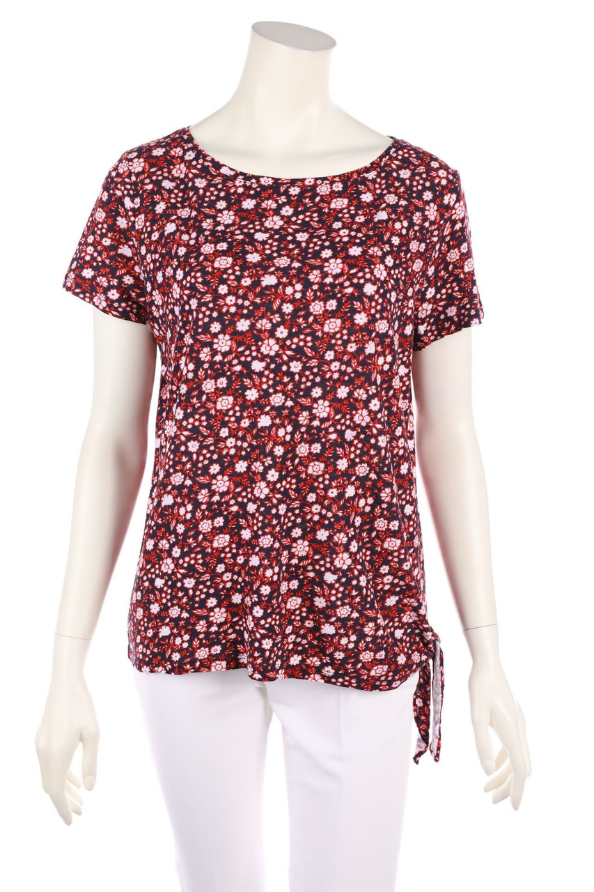 TALBOTS - Kurzarm-Shirt aus Leinen-Mix mit Blumen-Print - M