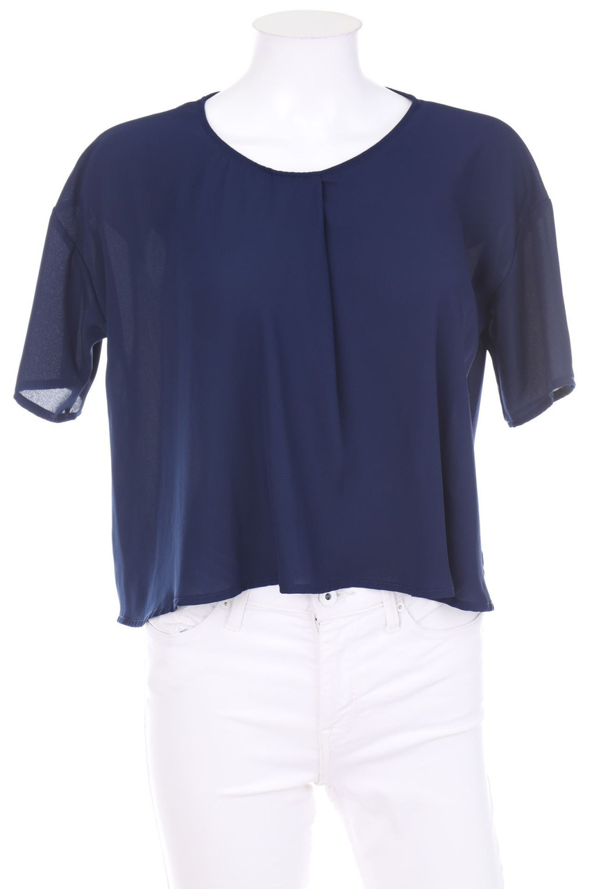 IMPERIAL - Kurzarm-Bluse mit Falte - S