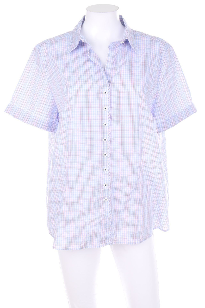 eterna EXCELLENT - Hemd-Bluse mit kurzem Ärmel mit Karo-Muster - D 46