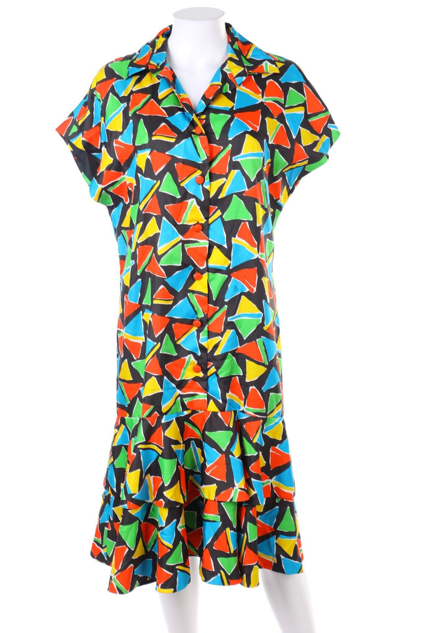 BACCAR - Vintage-Midikleid mit geometrischem Muster - D 44