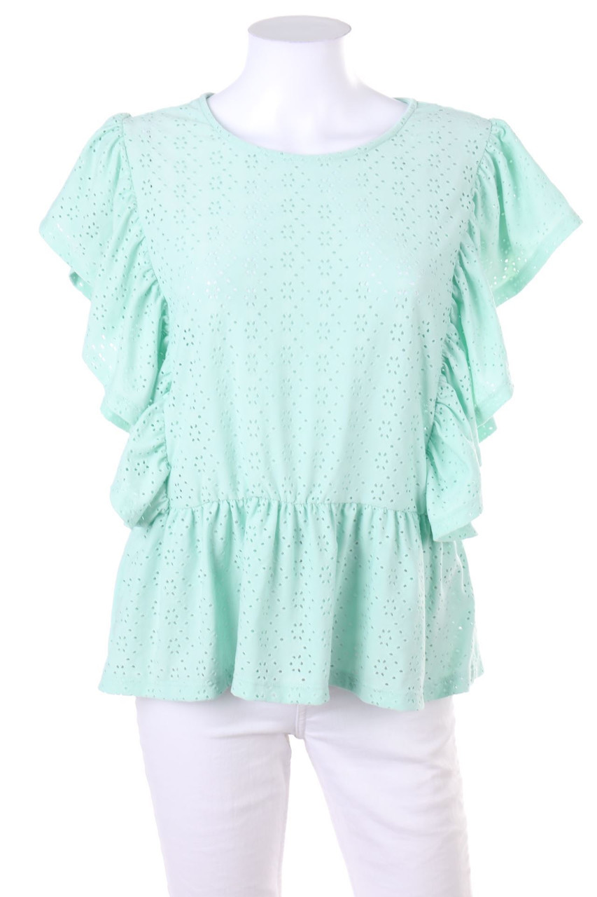 Ohne Label - Bluse mit Lochspitze - XL