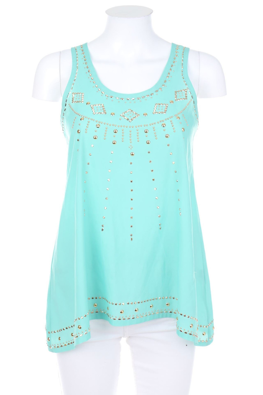 RARE LONDON - Blusentop mit Applikationen im Boho-Stil - D 36