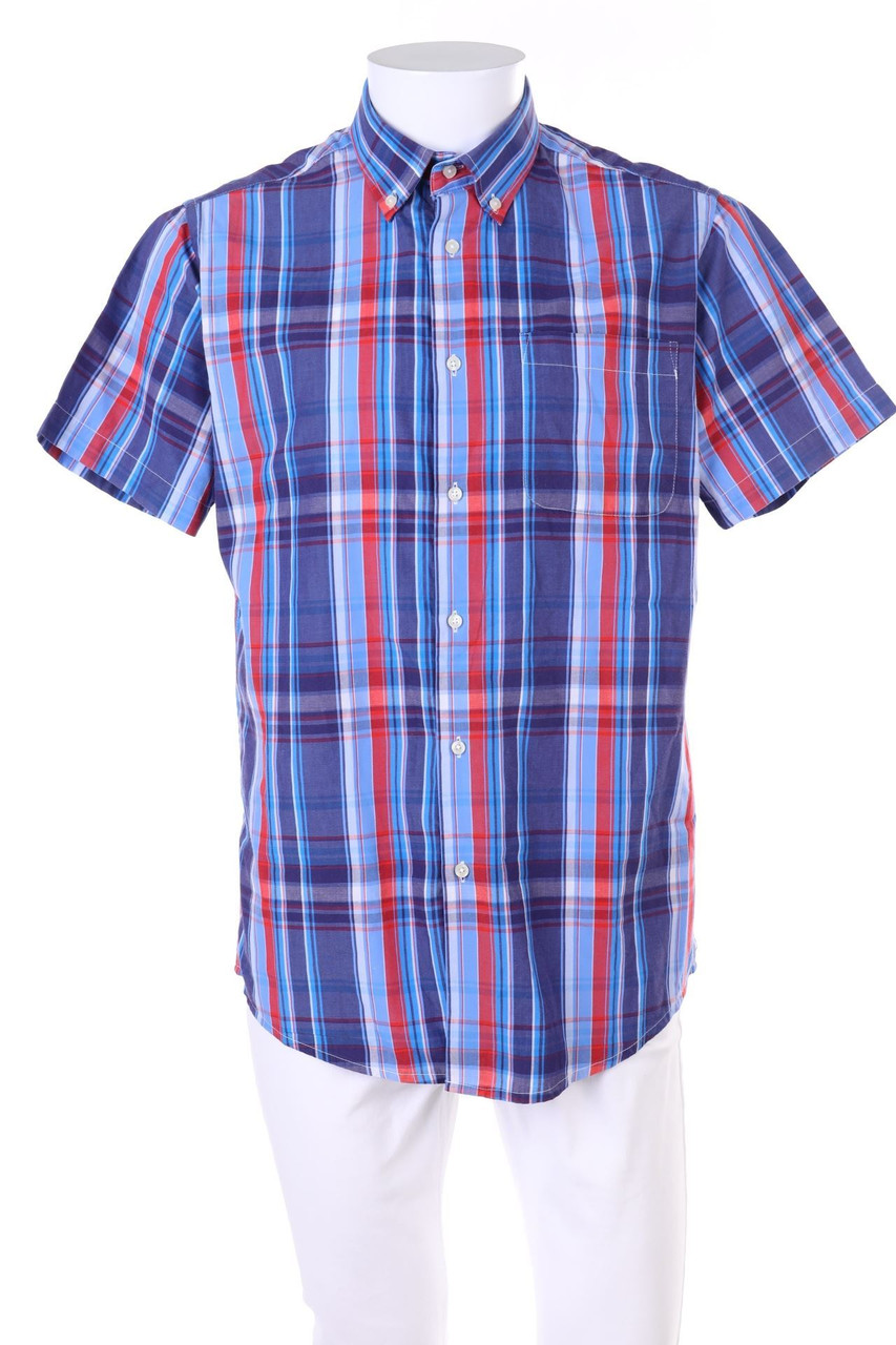 LOSAN - Karo-Kurzarm-Hemd mit Button-down-Kragen - M