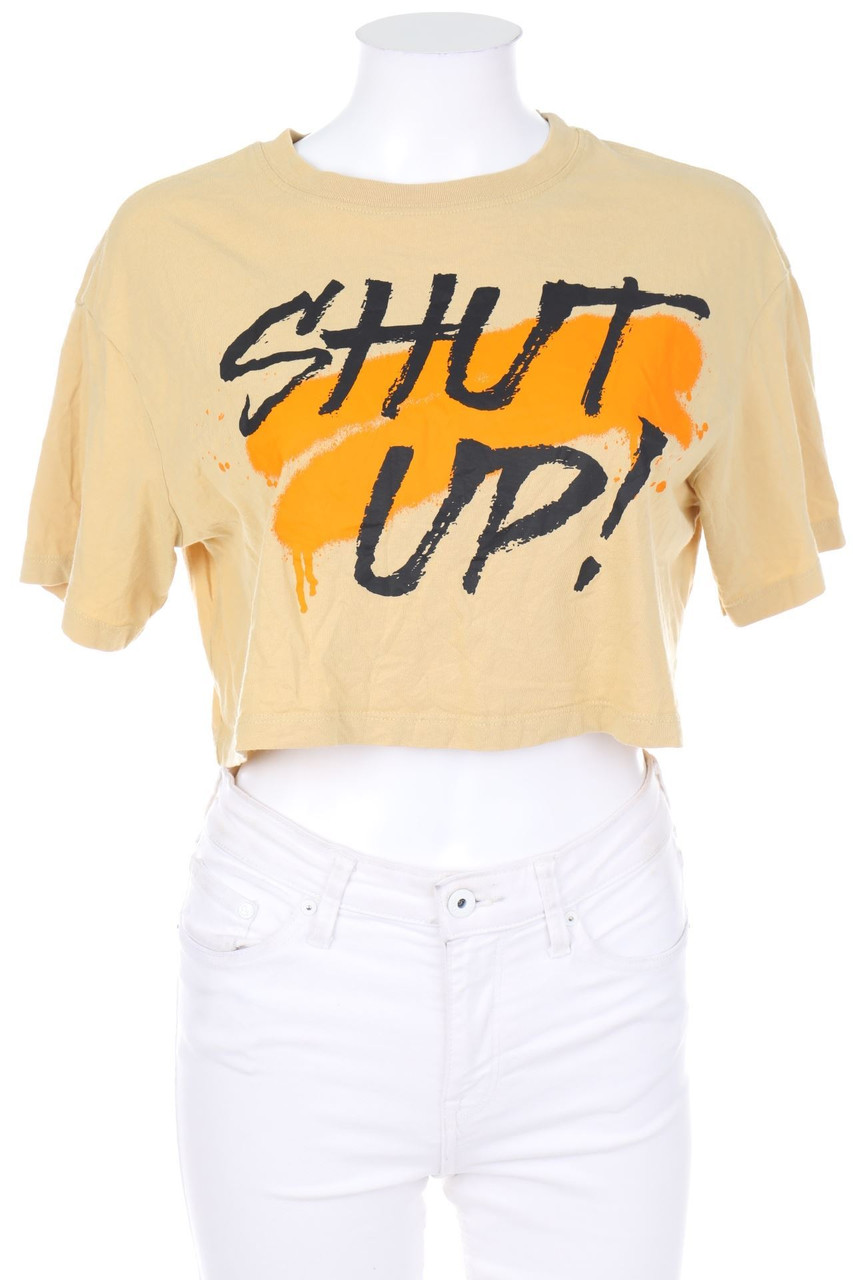 FB SISTER - Cropped-Shirt mit Statement-Print - XS