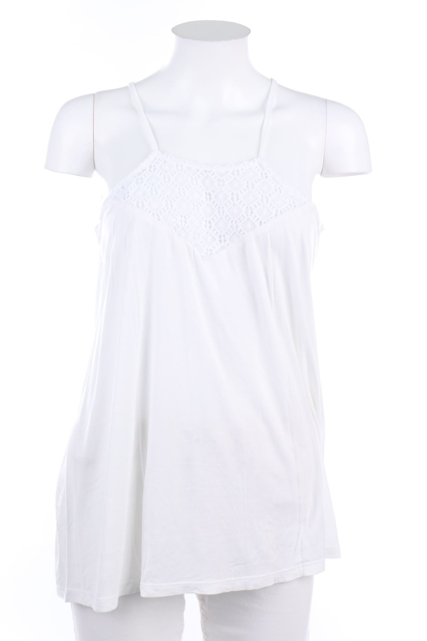 Chicorée - Top mit Häkelspitze - S