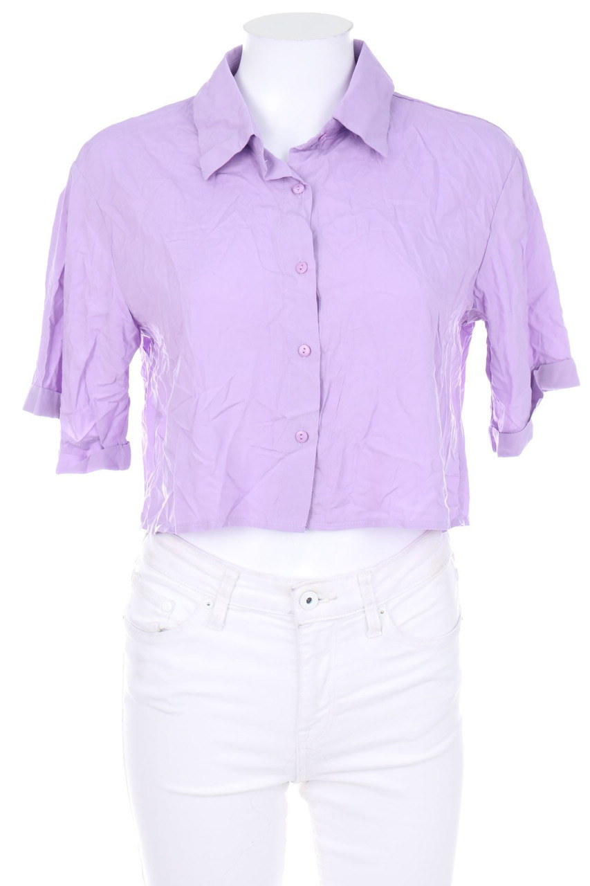 SHEIN - Cropped-Hemd-Bluse mit kurzem Ärmel - XS