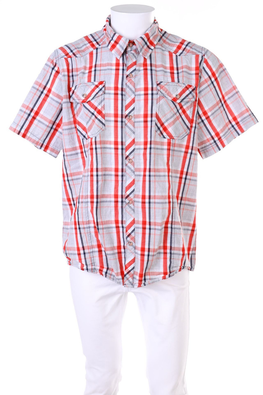 JOCKEY. - Karo-Kurzarm-Hemd mit aufgesetzten Taschen - L