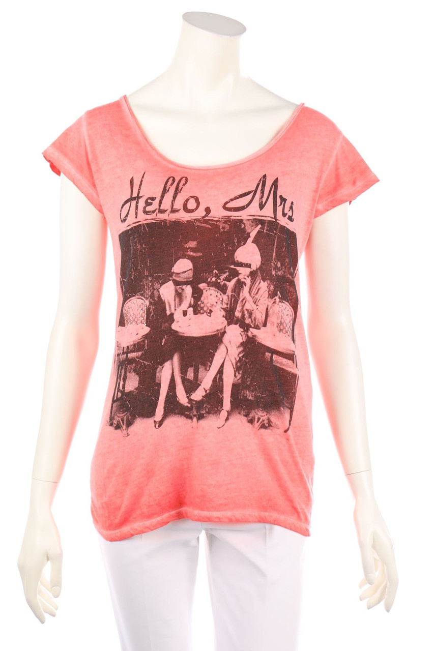 rich & royal - Garment Dyed-Kurzarm-Shirt mit Foto-Print - S