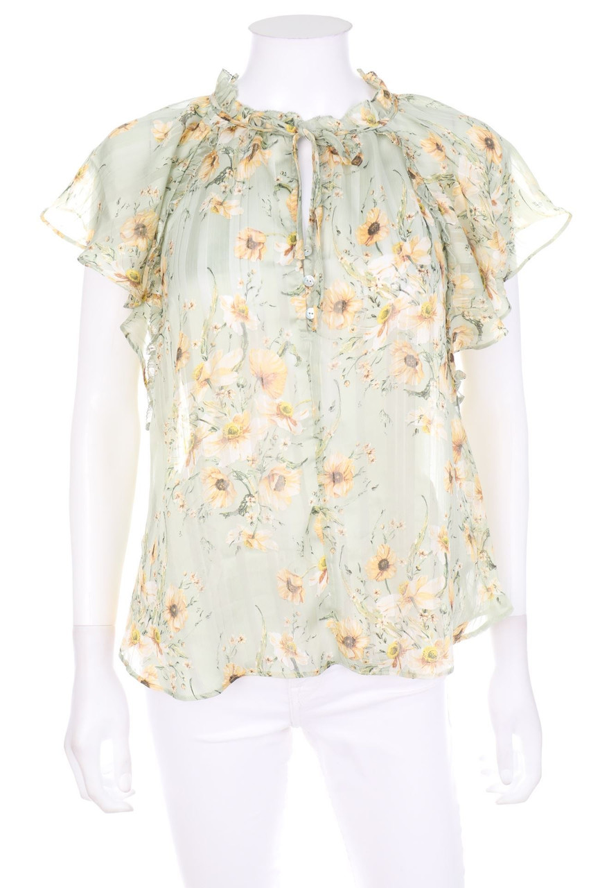 H&M - Kurzarm-Bluse mit Blumen-Print - D 42