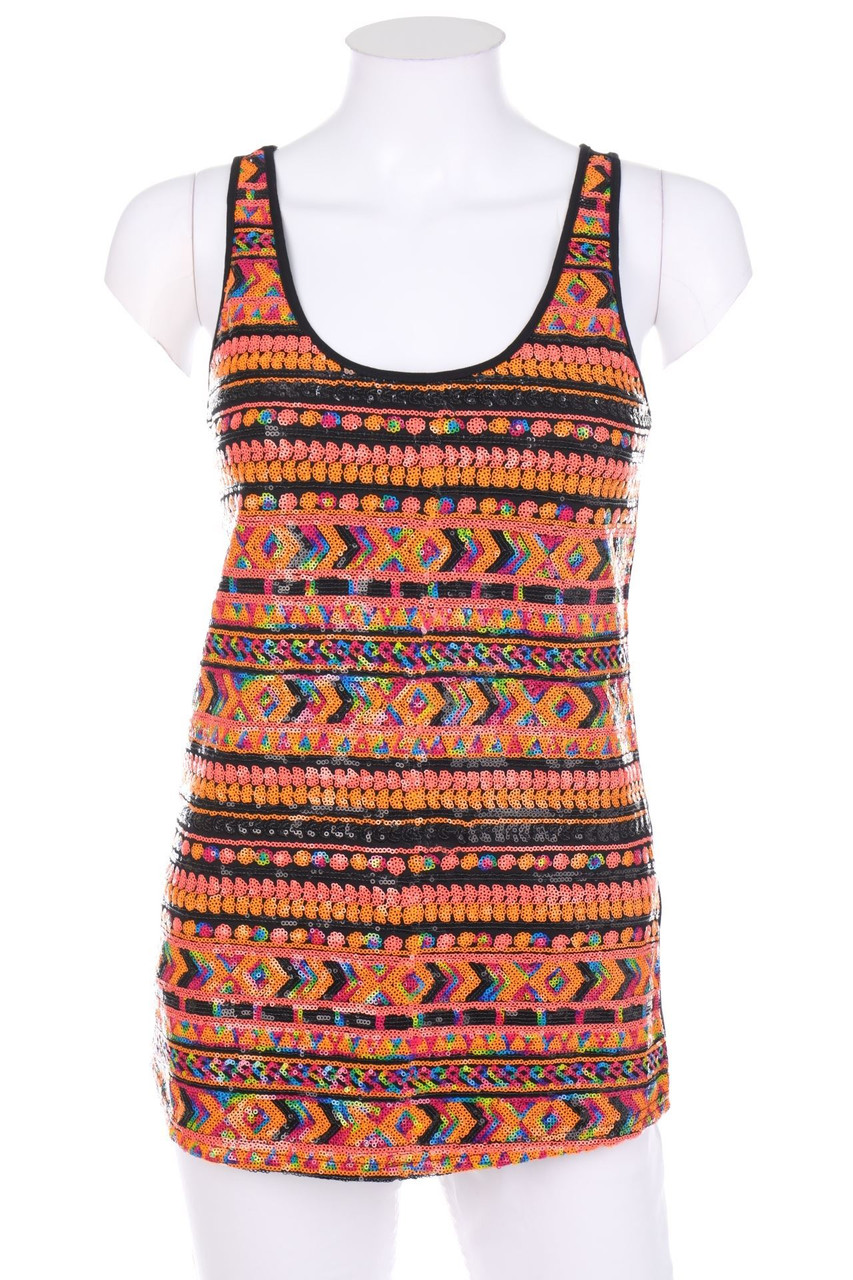 Ohne Label - Tanktop mit Pailletten - S