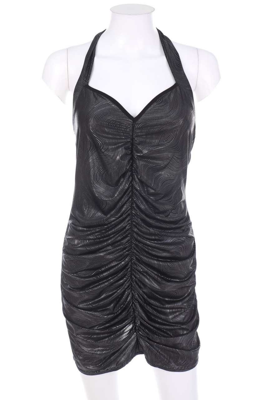 Ohne Label - Mini-Print-Kleid mit Raffungen - D 36-38