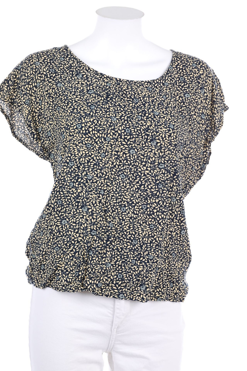 JACQUELINE de YONG - Kurzarm-Bluse mit Print - D 38