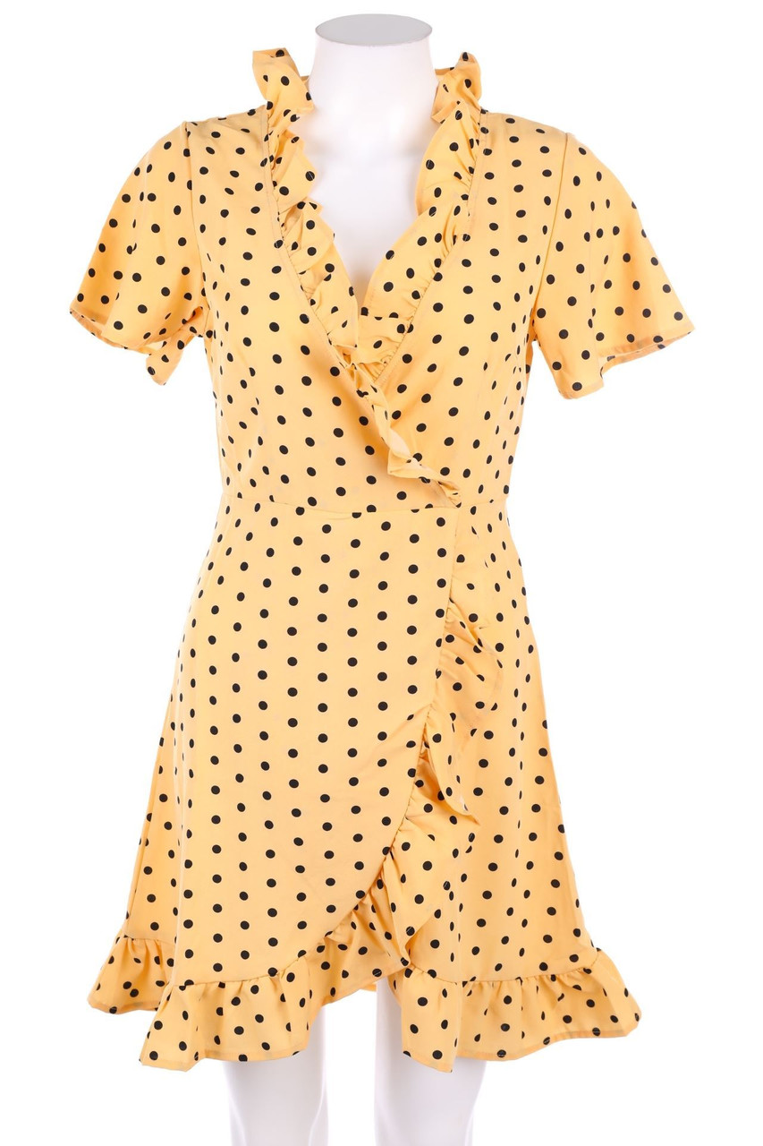 SHEIN - Polka Dot-Minikleid mit Volants - S